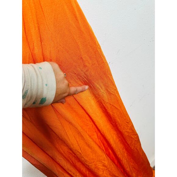 JONATHAN SIMKHAI Orange Jersey A-Line Open Tie Back V-Neck Hayes Dress sz Small - Picture 12 of 16